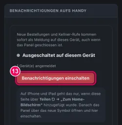 Einschalten