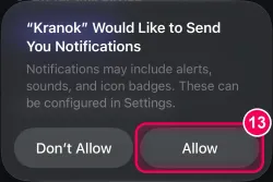 Tap 'Allow'