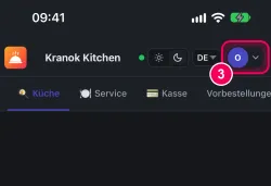 Ihren Namen oben rechts antippen