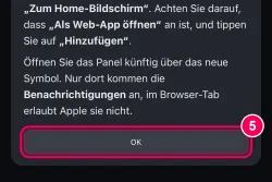 „OK“ tippen