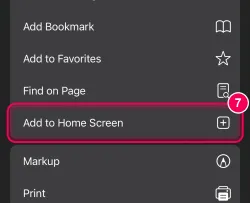 Tap 'Add to Home Screen'