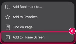 Tap 'Add to Home Screen'