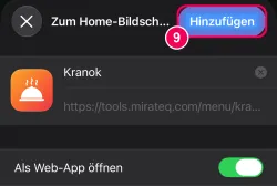 „Hinzufügen“ tippen
