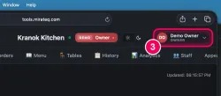 Click your name, top right