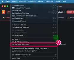Ablage → „Zum Dock hinzufügen“