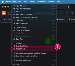 File → 'Add to Dock'