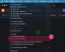 Ablage → „Zum Dock hinzufügen“